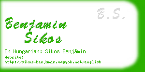 benjamin sikos business card